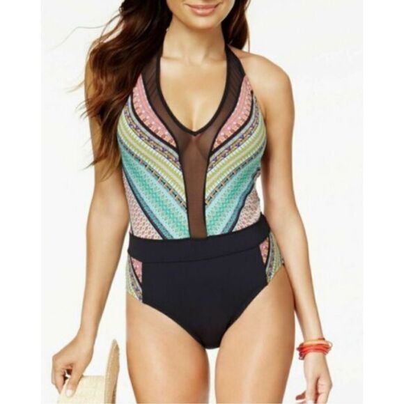 New. BLEU Rod Beattie plunge neck swimsuit. Retails $149. Size 10 - Picture 9 of 11